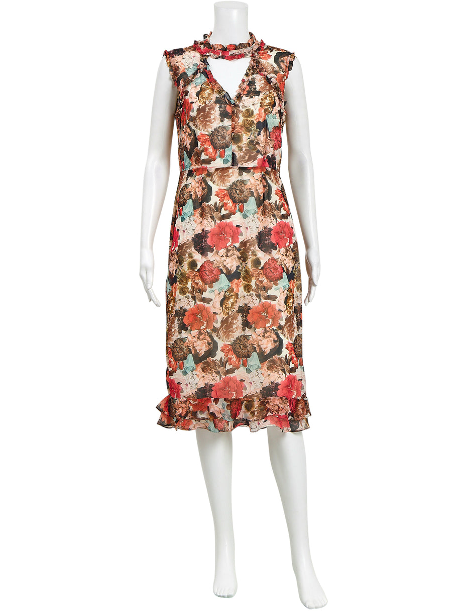 Jayson brunsdon black cheap label floral dress