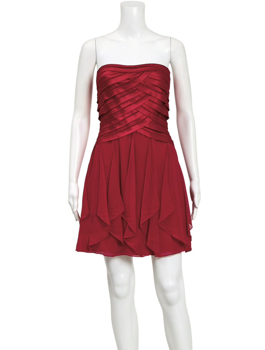 Bcbg red shop ruffle dress