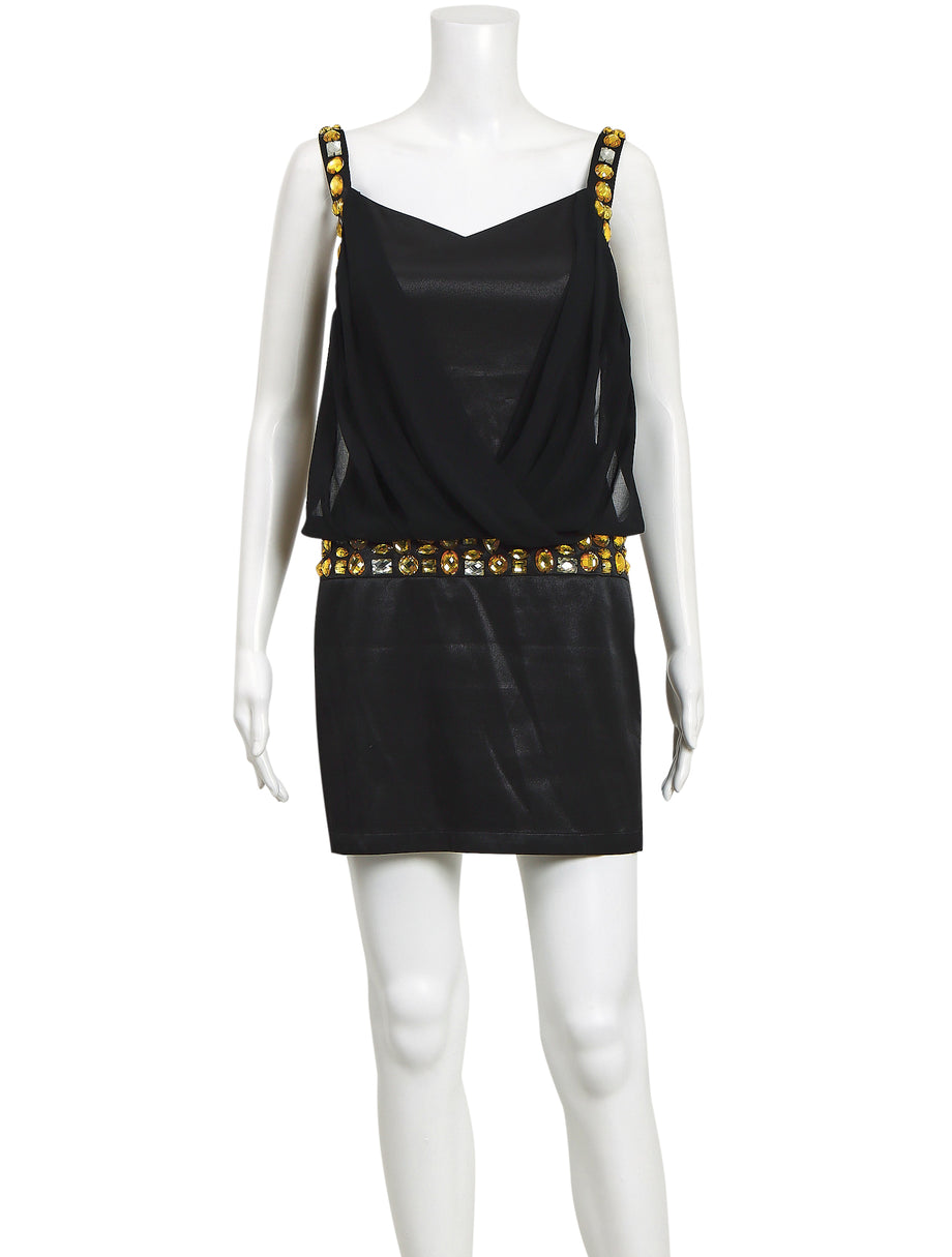 Bcbg black and gold dress sale