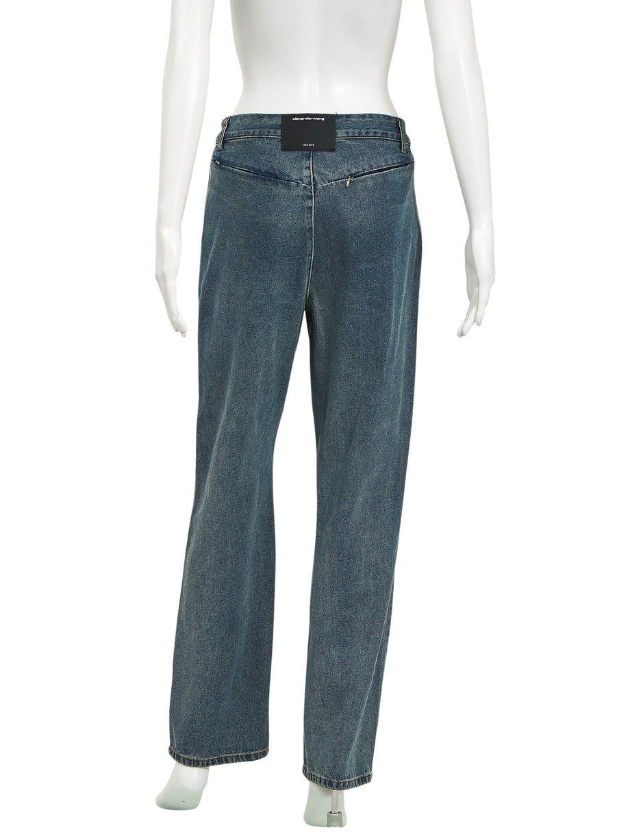 Don't Think Twice DTT high rise straight dad jeans with front seams -  ShopStyle