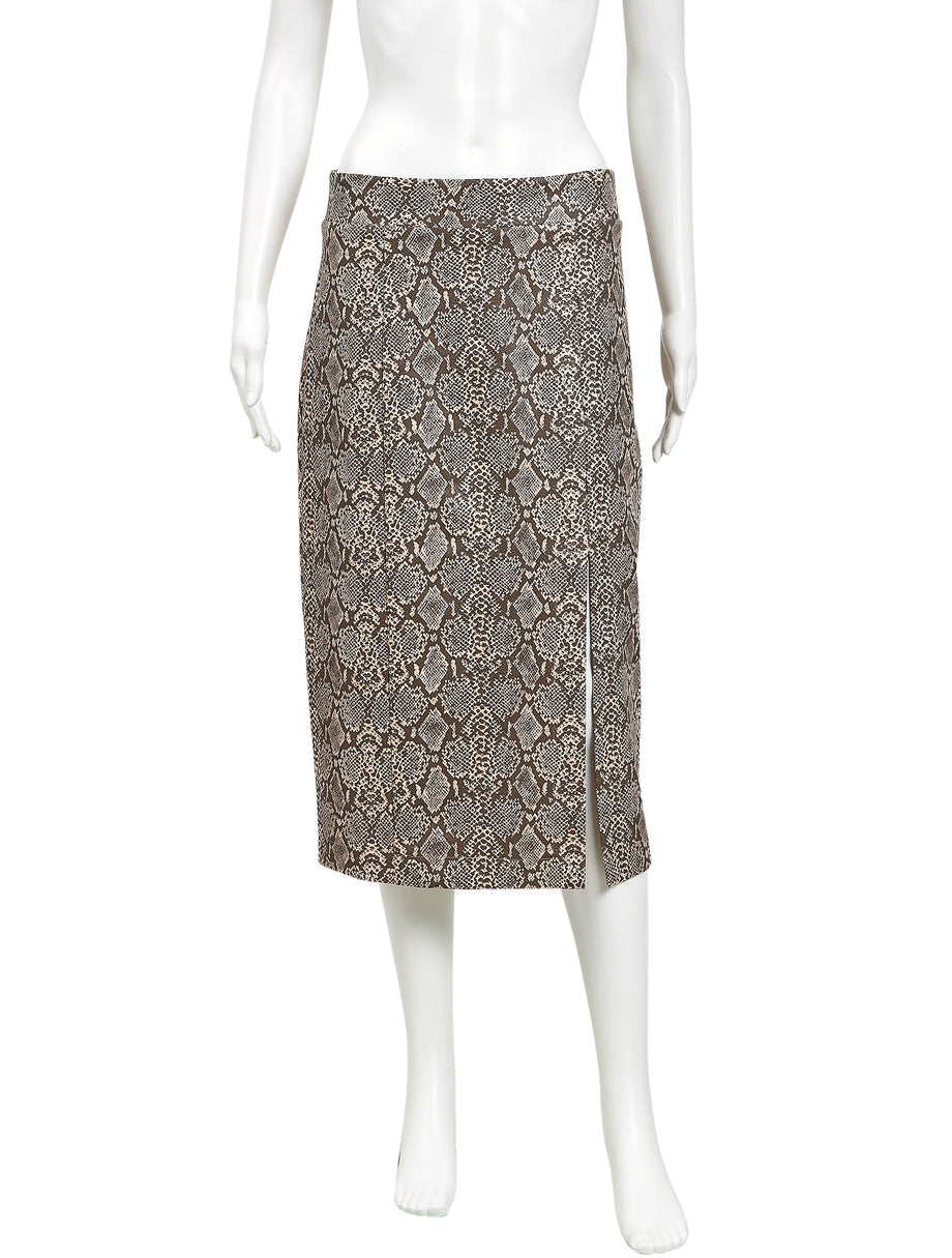 BCBG Max Azria Faux Leather Snake Print Skirt The Turn