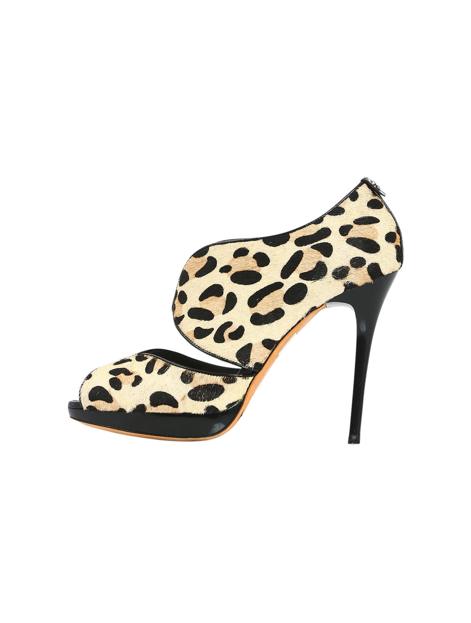 Dolce & Gabbana Leopard Pattern Sandals Heels KEIRA Black Gold 40 10 |  FASHION ROOMS