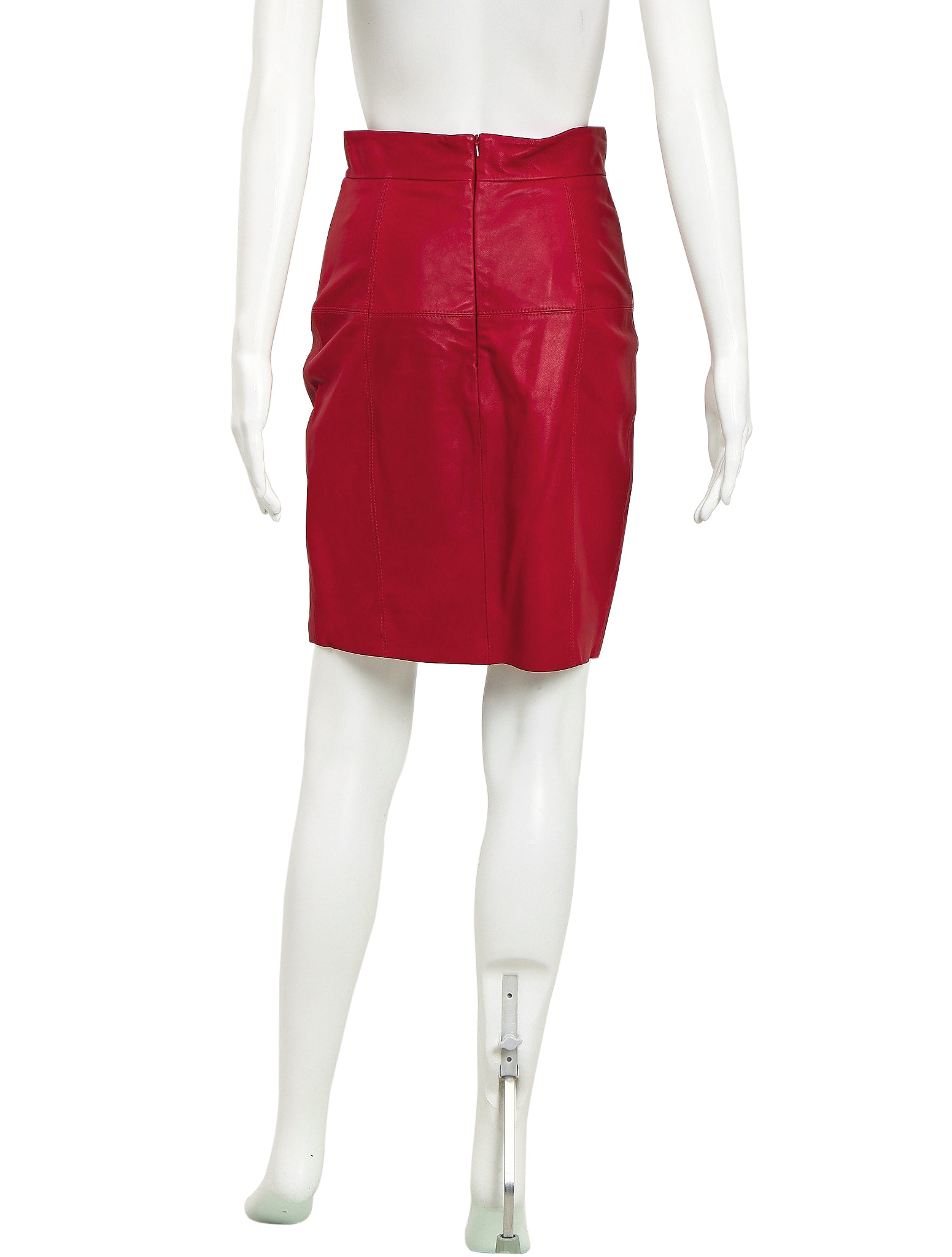 Karen millen shop red leather skirt