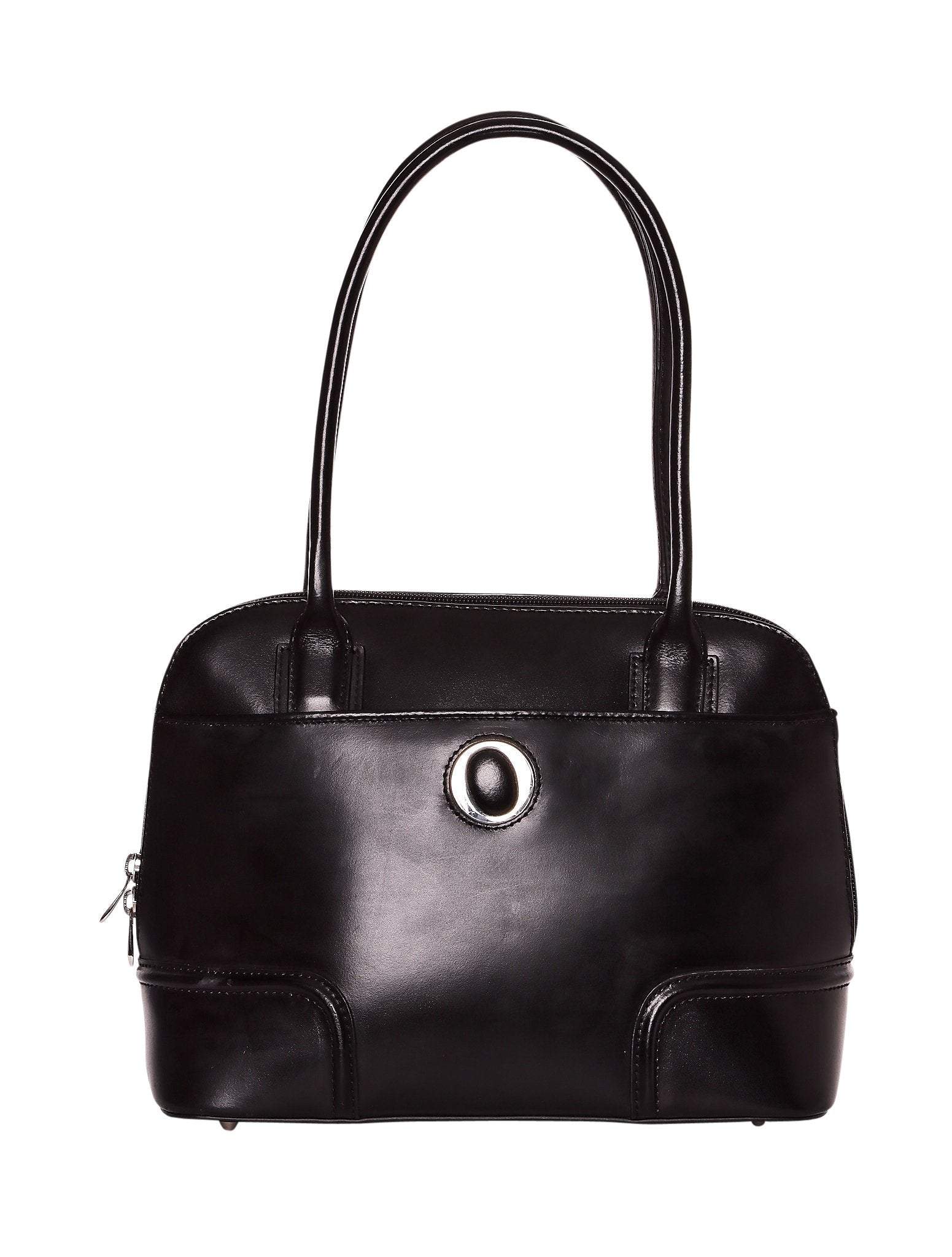 Oroton Black Leather Handle Bag The Turn