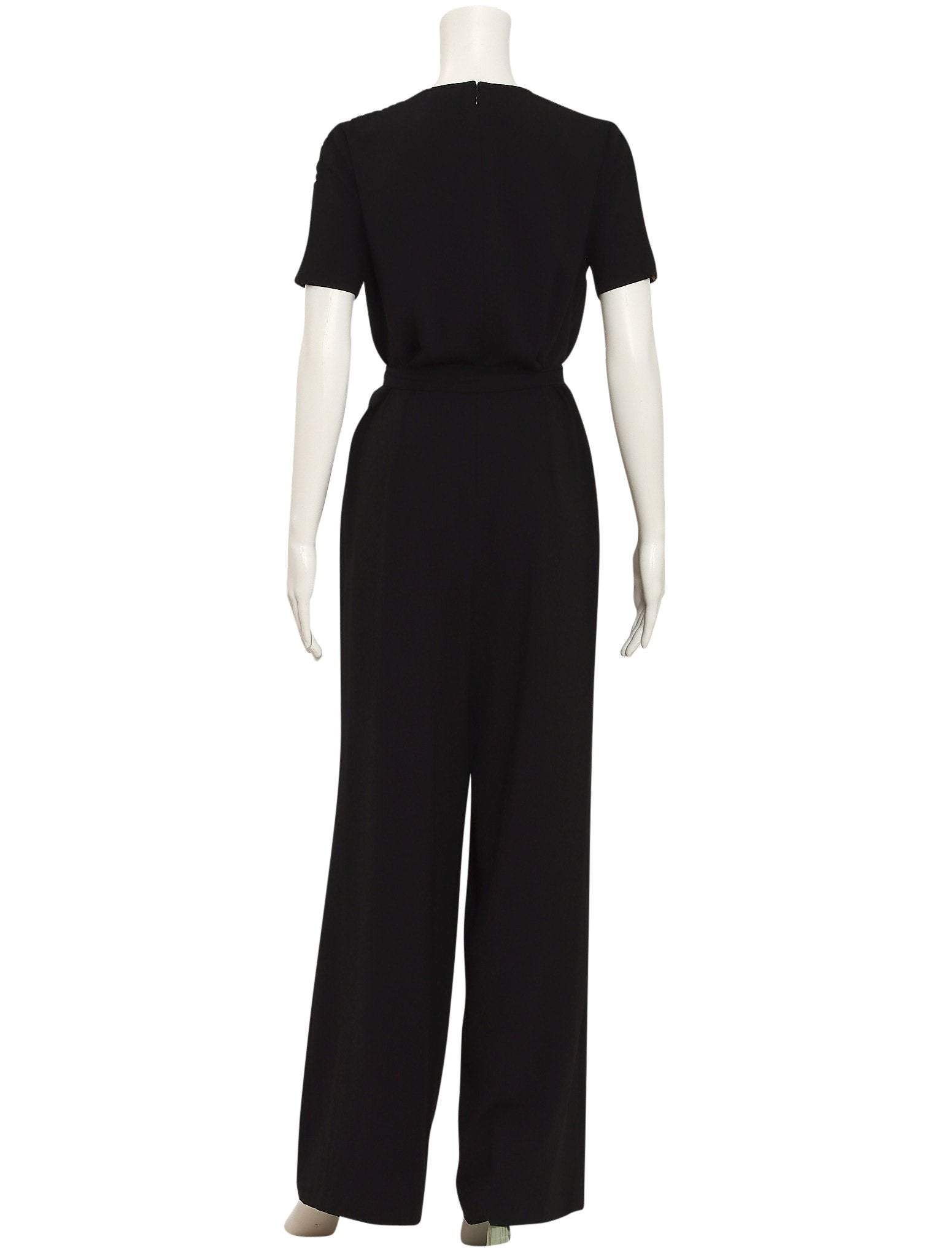 BCBG Maxazria Black Wideleg Cutout Jumpsuit S Dresses