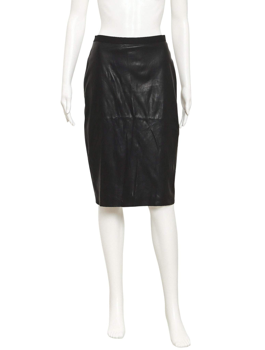 BCBG Max Azria Black Faux Leather Pencil Skirt The Turn